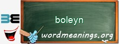 WordMeaning blackboard for boleyn
